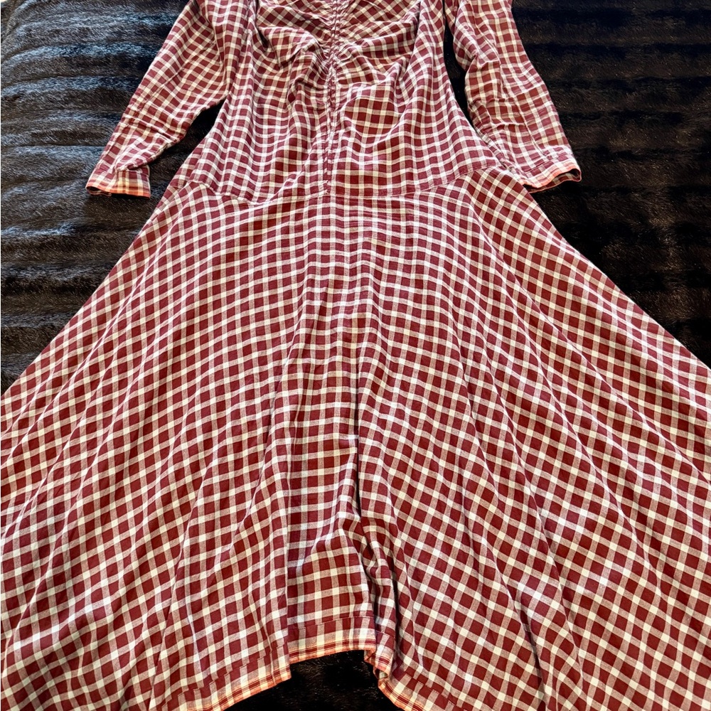 Ulla Johnson Plaid Midi Dress – Size 10 (Lightly Worn)